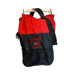 Disney Cruise Line Castaway Club Backpack Unisex OS Red Black Excellent Mesh